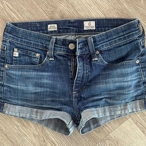 AG ADRIANO GOLDSCHMEID DENIM PIXIE ROLL UP SHORT